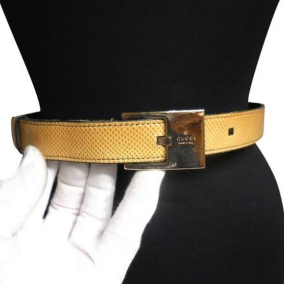 Gucci, Tom Ford Era, Tan Lizard Embossed Leather - Picture 1 of 8